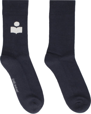 Logo cotton blend socks-1